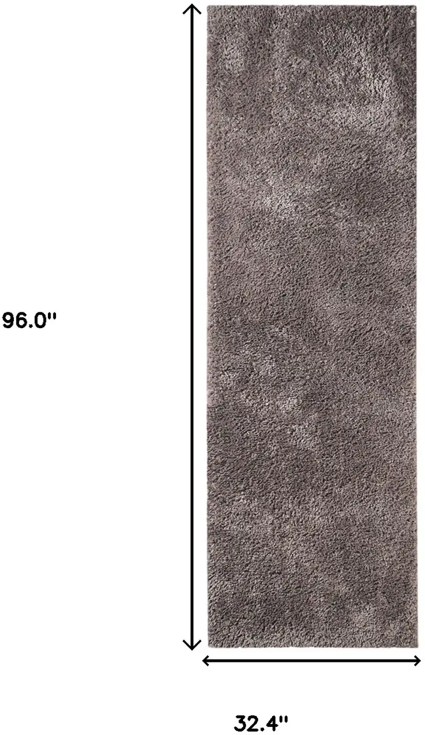 8' Taupe Tufted Handmade Stain Resistant Runner Rug Photo 6
