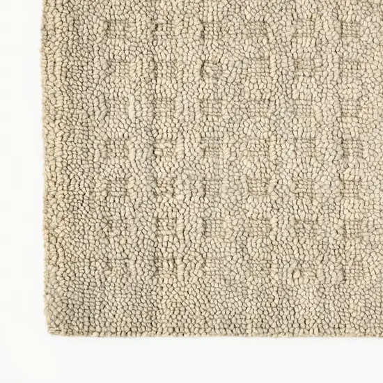 8' Taupe Wool Runner Rug Photo 8