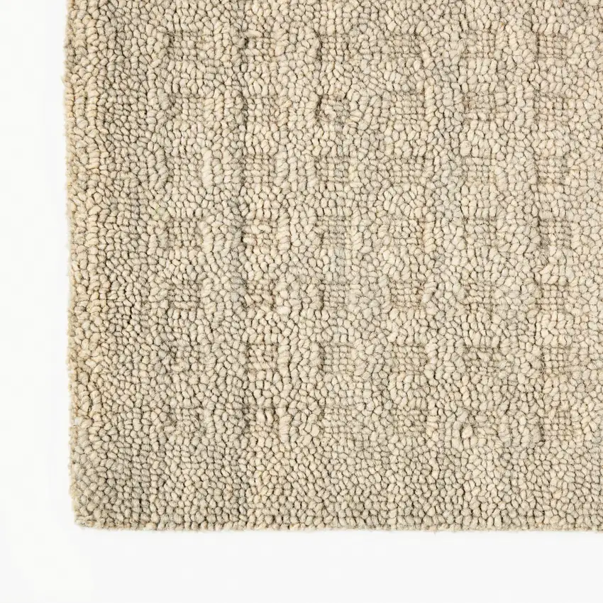 8' Taupe Wool Runner Rug Photo 8