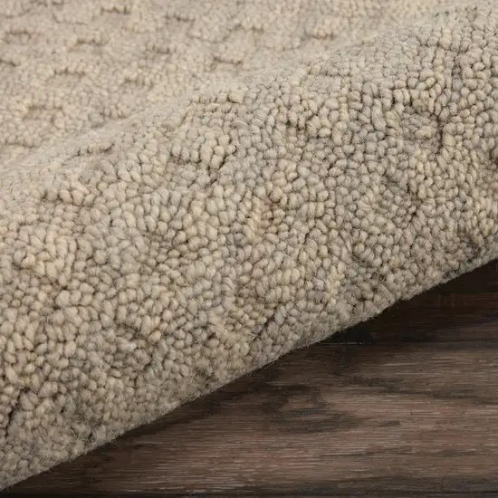8' Taupe Wool Runner Rug Photo 7