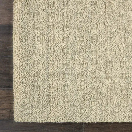 8' Taupe Wool Runner Rug Photo 6