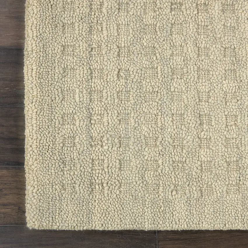 8' Taupe Wool Runner Rug Photo 6