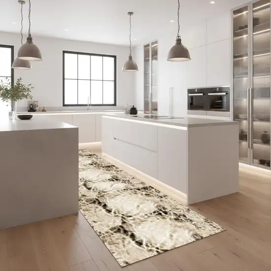 8' Taupe Wool Runner Rug Photo 1