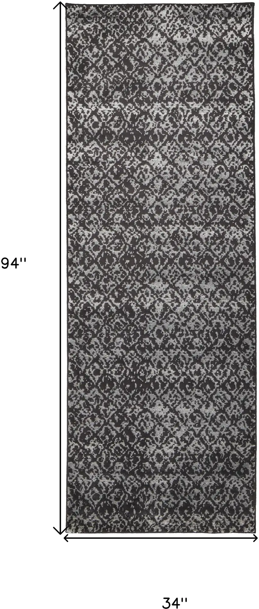 8' Taupe and Gray Abstract Power Loom Runner Rug Photo 3