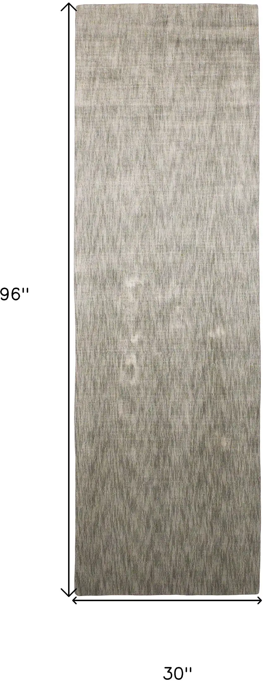 8' Taupe and Gray Chevron Hand Woven Runner Rug Photo 3