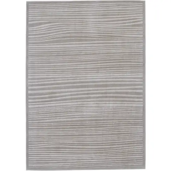 8' Taupe and Gray Power Loom Runner Rug Photo 2