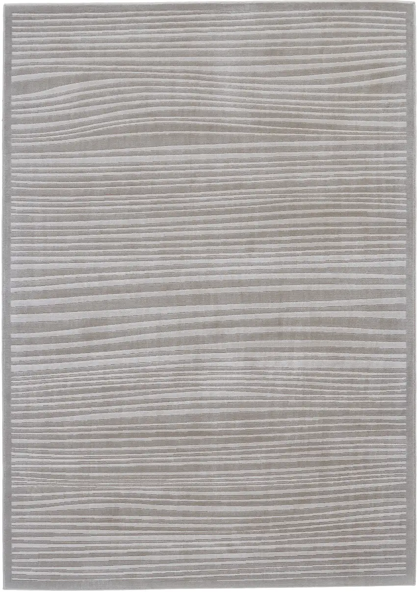 8' Taupe and Gray Power Loom Runner Rug Photo 2
