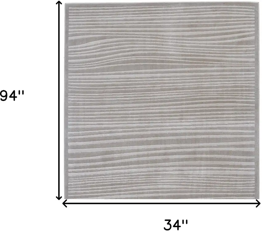 8' Taupe and Gray Power Loom Runner Rug Photo 7