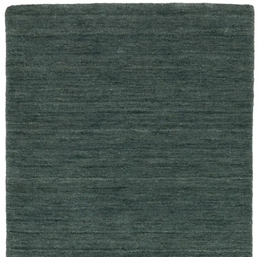 8' Teal And Blue Wool Hand Tufted Runner Rug Photo 4