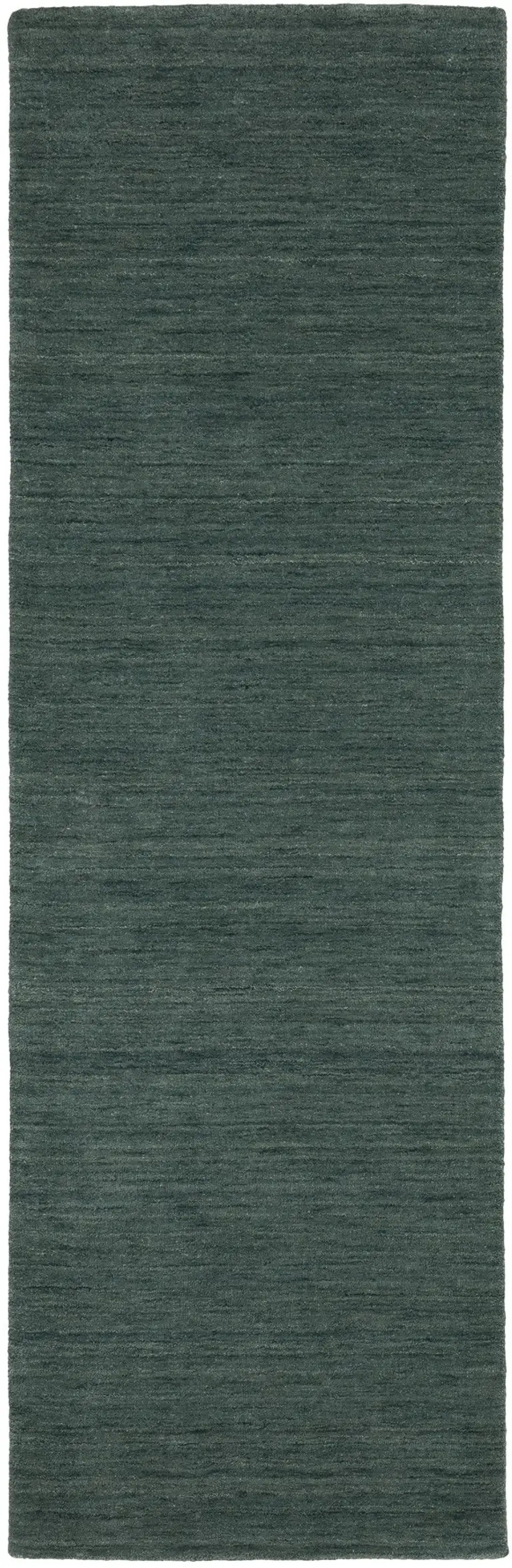 8' Teal And Blue Wool Hand Tufted Runner Rug Photo 2