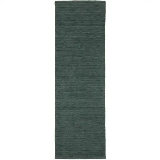 8' Teal And Blue Wool Hand Tufted Runner Rug Photo 2