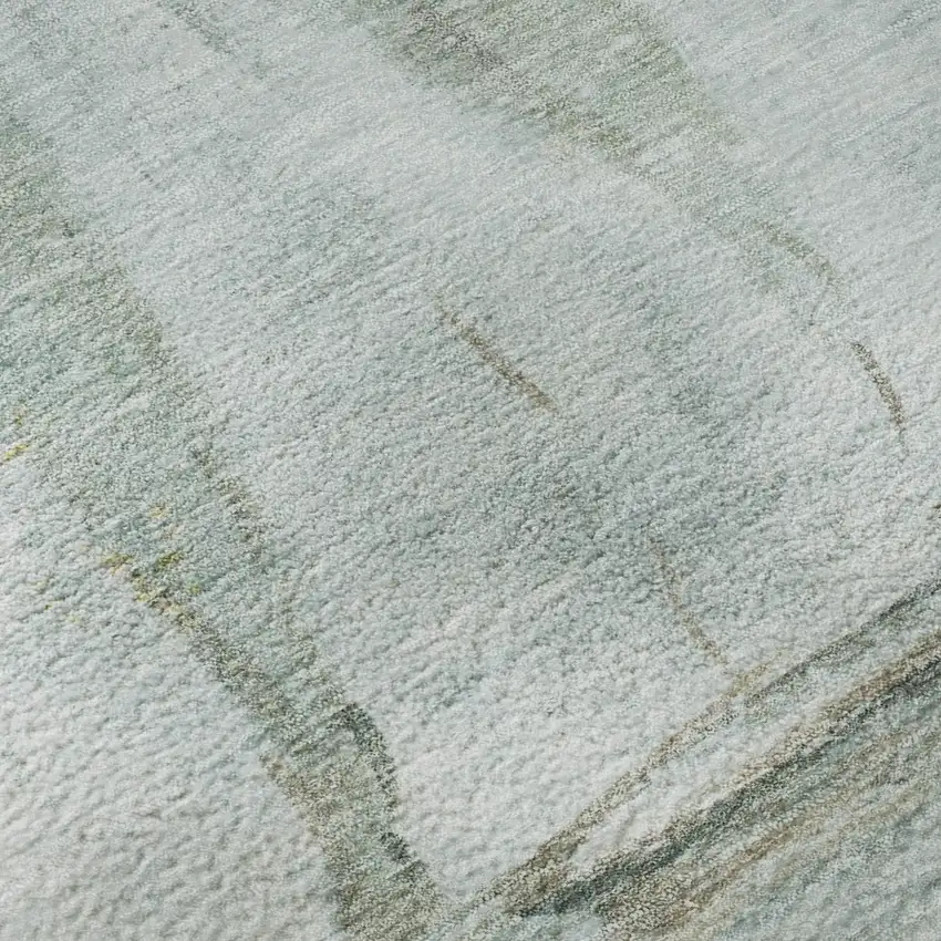 8' Teal And Gold Nautical Washable Round Rug With UV Protection Photo 7