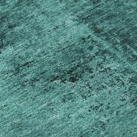 8' Teal And Gray Abstract Washable Round Rug With UV Protection Photo 9