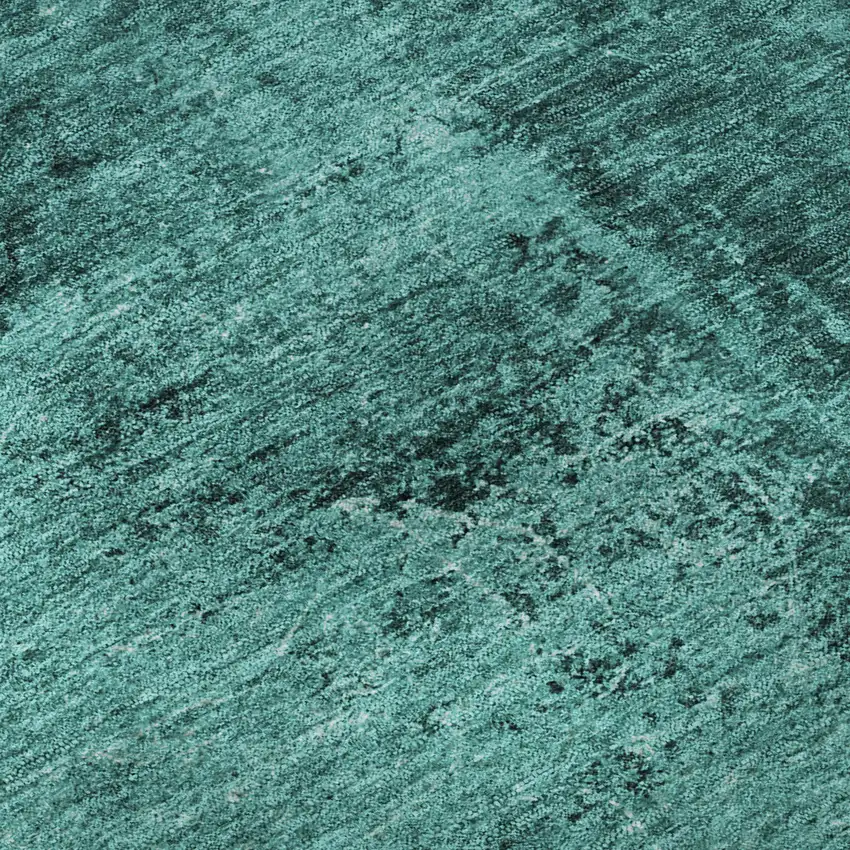 8' Teal And Gray Abstract Washable Round Rug With UV Protection Photo 9