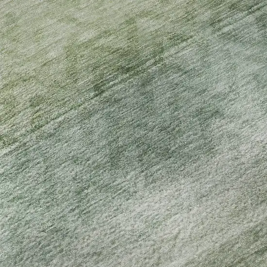 8' Teal And Gray Geometric Washable Round Rug With UV Protection Photo 7