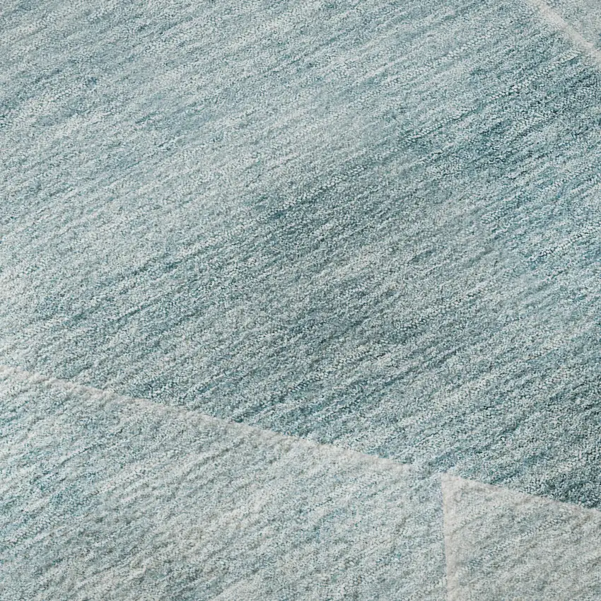 8' Teal And Ivory Geometric Washable Round Rug With UV Protection Photo 9