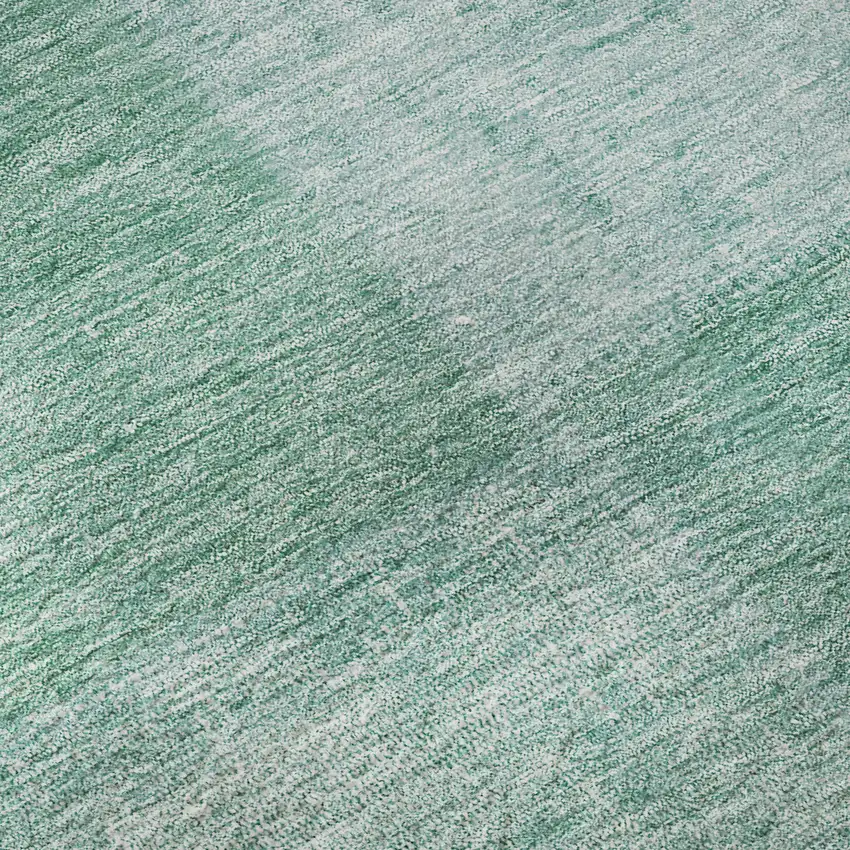 8' Teal And Ivory Patchwork Washable Round Rug With UV Protection Photo 9