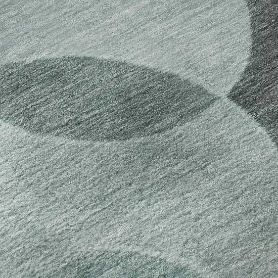 8' Teal And Sky Blue Geometric Washable Round Rug With UV Protection Photo 8