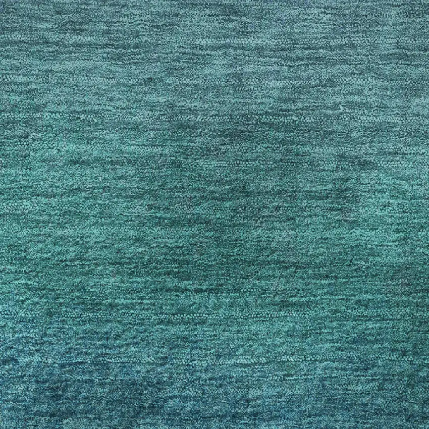 8' Teal And Sky Blue Ombre Washable Round Rug With UV Protection Photo 9