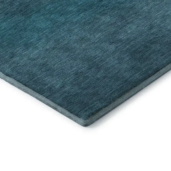 8' Teal And Sky Blue Ombre Washable Round Rug With UV Protection Photo 7