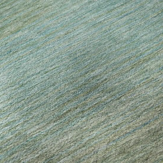 8' Teal And Taupe Striped Washable Area Rug With UV Protection Photo 9