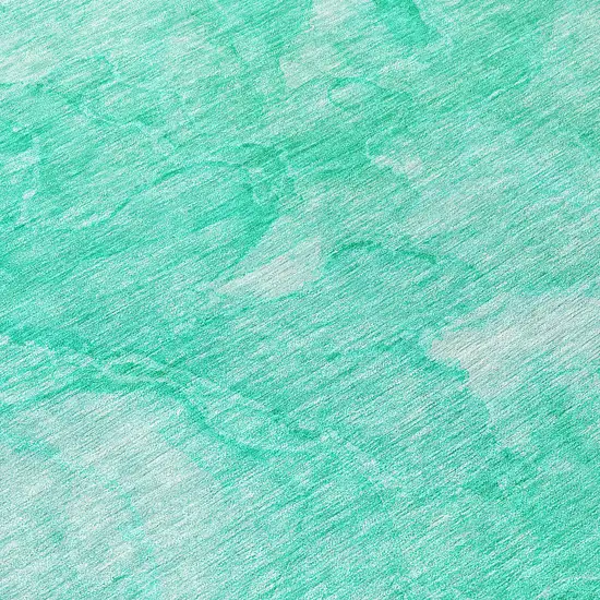 8' Teal Blue And Aqua Round Nautical Washable Indoor Outdoor Area Rug Photo 8