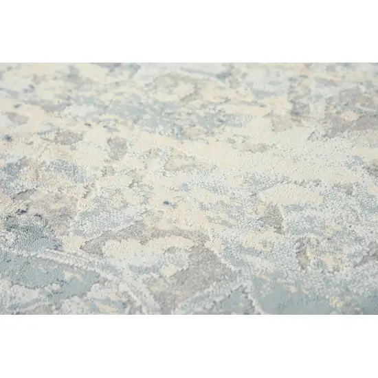10' Teal Blue And Beige Trellis Area Rug Photo 4
