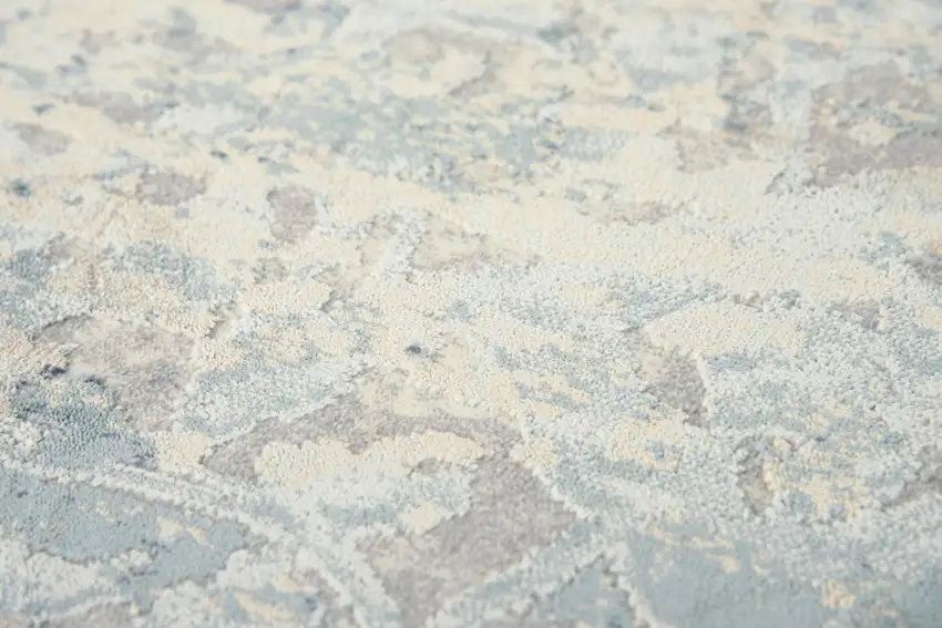 10' Teal Blue And Beige Trellis Area Rug Photo 4