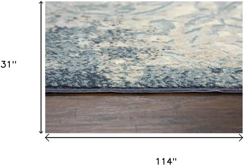10' Teal Blue And Beige Trellis Area Rug Photo 6