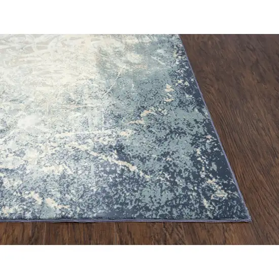 10' Teal Blue And Beige Trellis Area Rug Photo 3