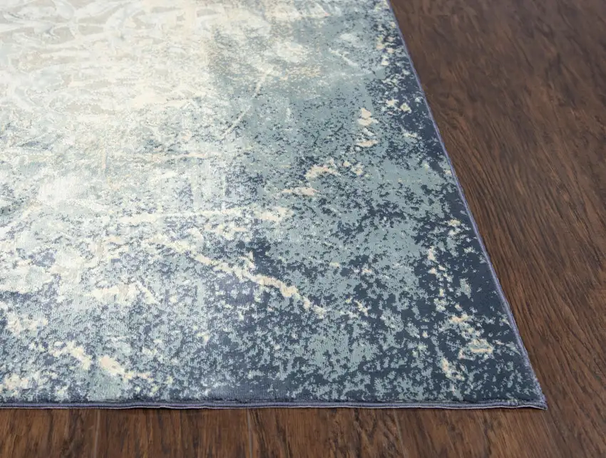 10' Teal Blue And Beige Trellis Area Rug Photo 3