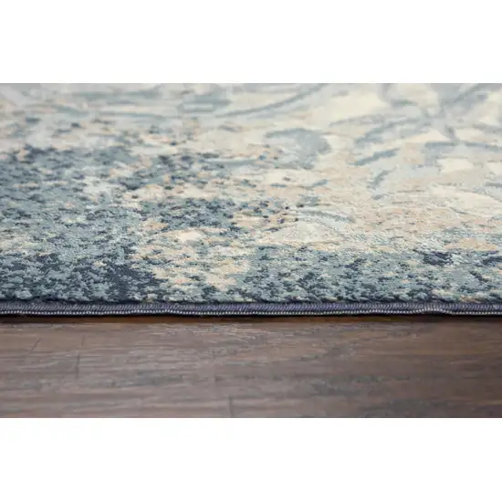 10' Teal Blue And Beige Trellis Area Rug Photo 2