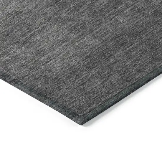 8' Teal Blue And Charcoal Round Abstract Washable Indoor Outdoor Area Rug Photo 7