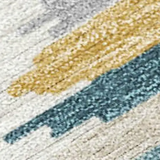 8' Teal Blue And Copper Round Tribal Washable Indoor Outdoor Area Rug Photo 3