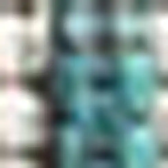 8' Teal Blue And Gray Geometric Indoor Outdoor Runner Rug Photo 2