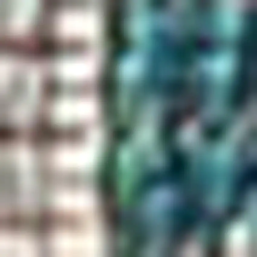 8' Teal Blue And Gray Medallion Indoor Outdoor Runner Rug Photo 2