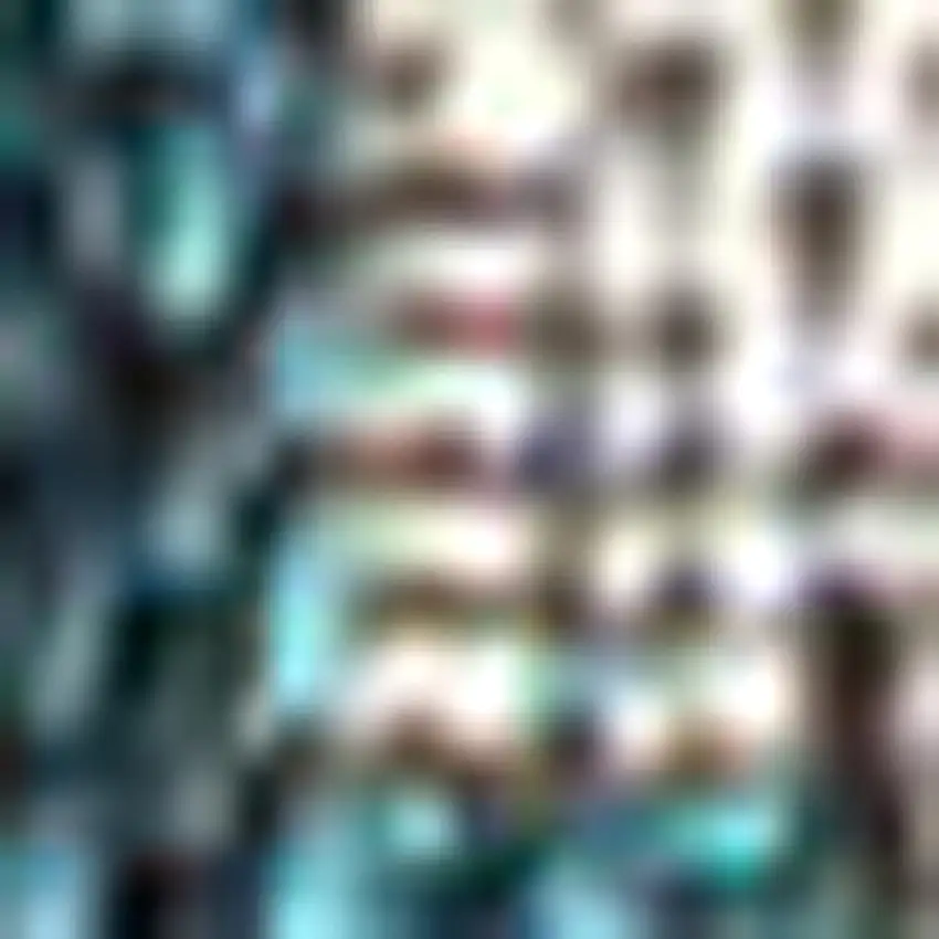 8' Teal Blue And Gray Medallion Indoor Outdoor Runner Rug Photo 2