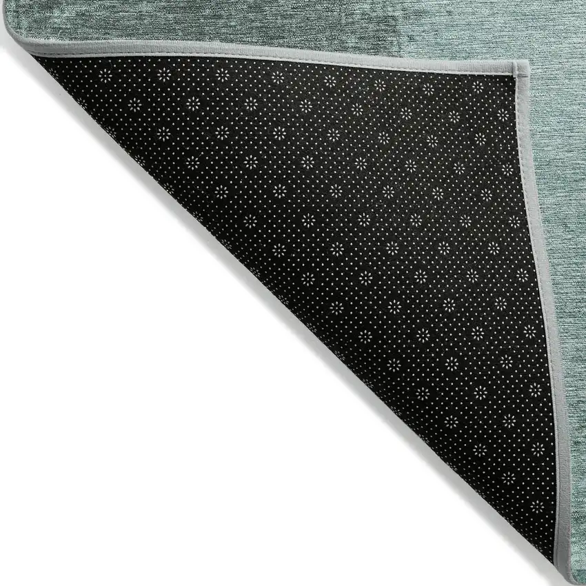 8' Teal Blue And Gray Round Abstract Washable Indoor Outdoor Area Rug Photo 9