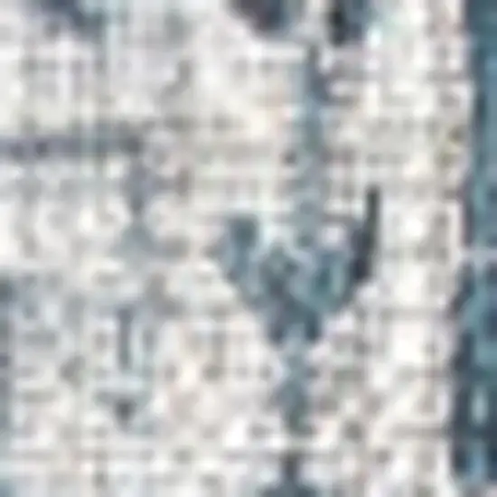 8' Teal Blue And Gray Square Medallion Indoor Outdoor Area Rug Photo 2