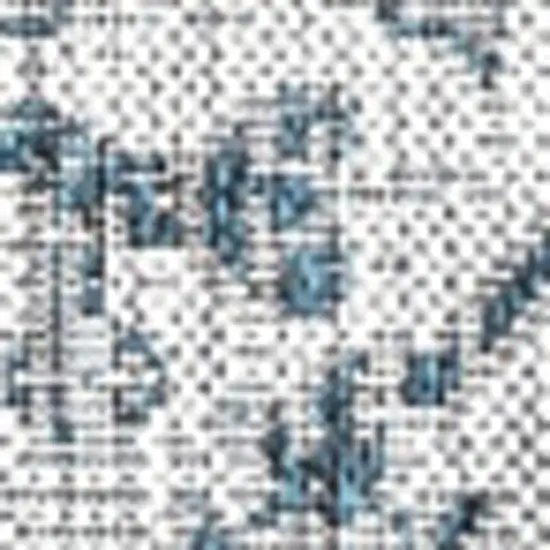 9' Teal Blue And Gray Square Medallion Indoor Outdoor Area Rug Photo 2