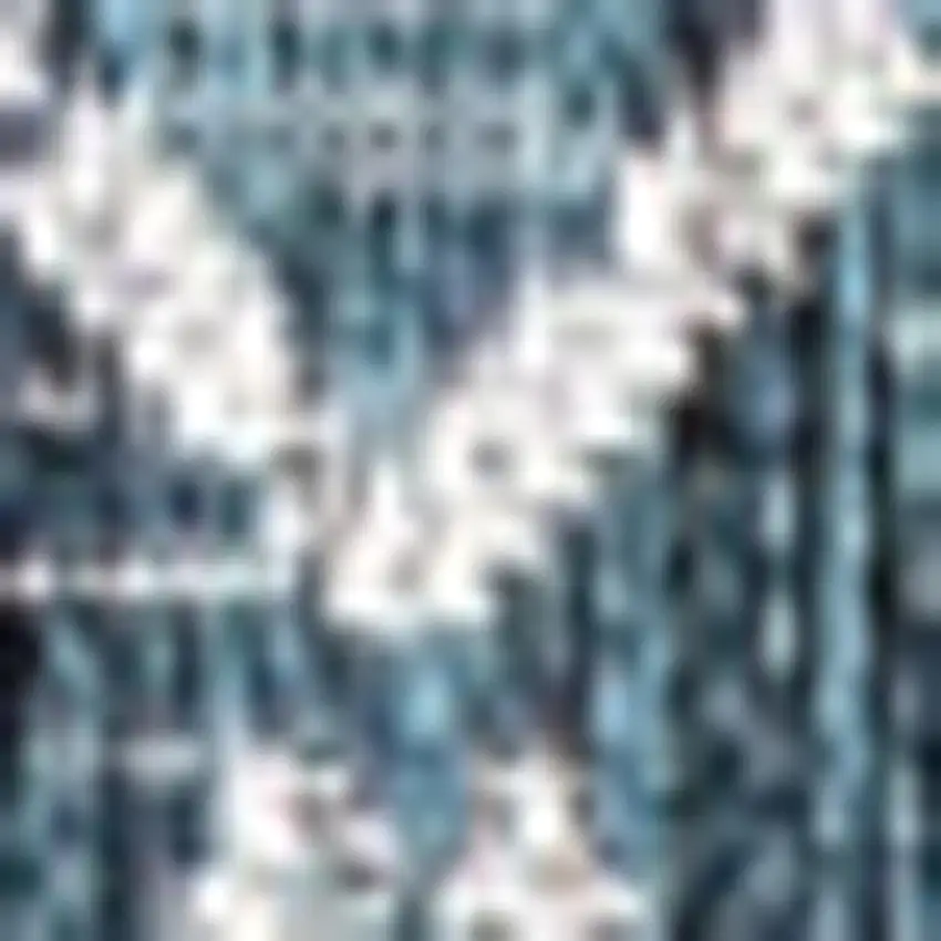 9' Teal Blue And Gray Square Trellis Indoor Outdoor Area Rug Photo 3