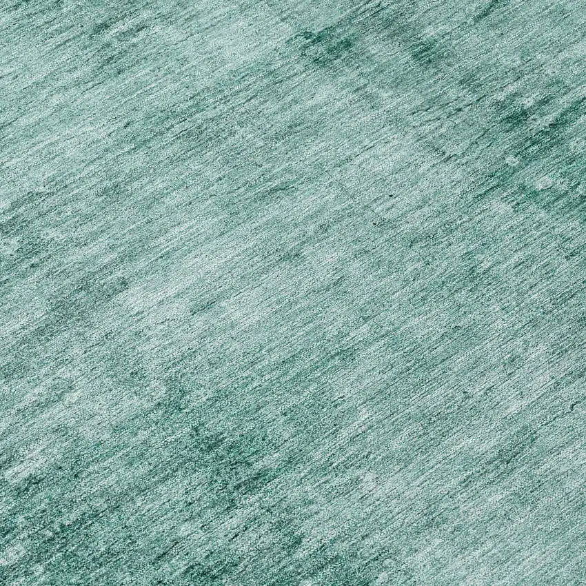 8' Teal Blue And Ivory Round Abstract Washable Indoor Outdoor Area Rug Photo 9