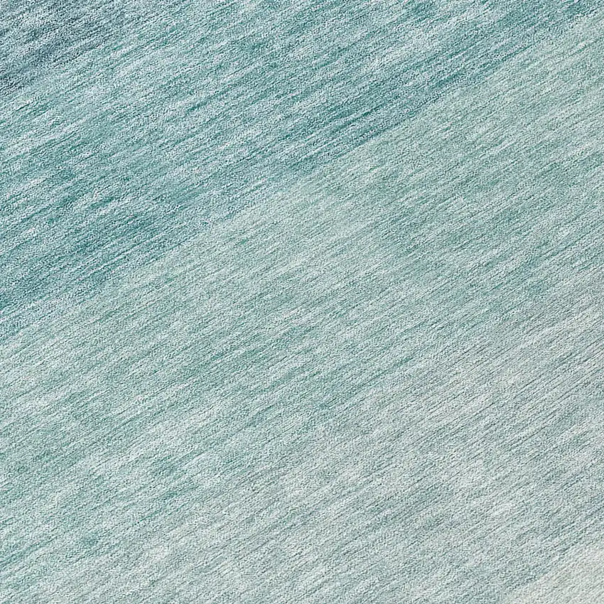 8' Teal Blue And Ivory Round Ombre Washable Indoor Outdoor Area Rug Photo 8