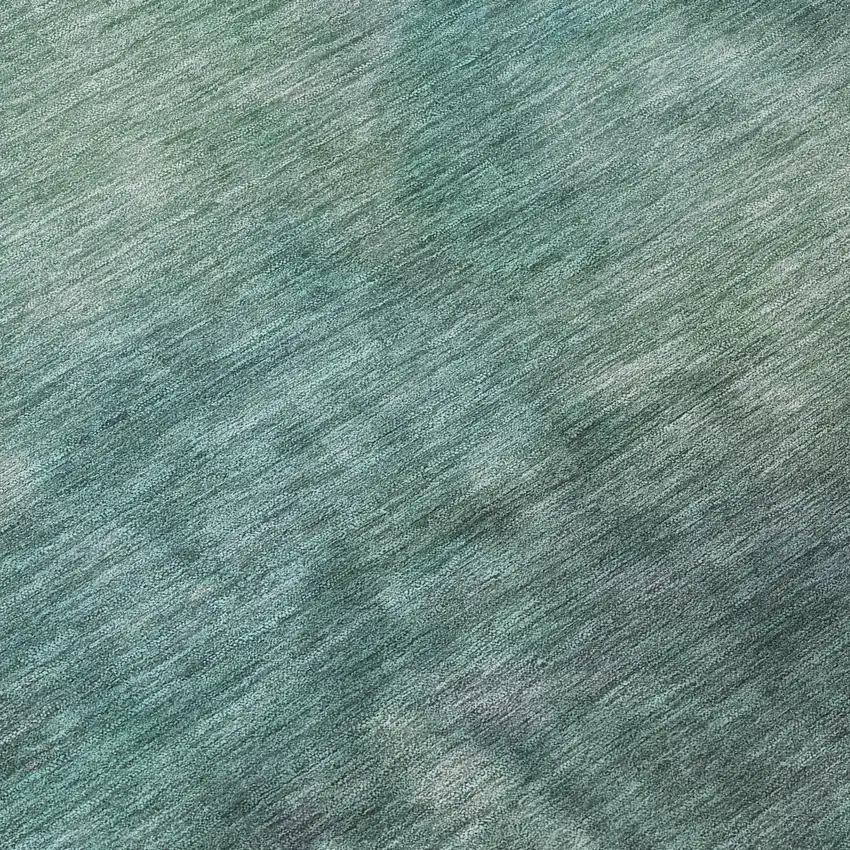 8' Teal Blue And Purple Round Abstract Washable Indoor Outdoor Area Rug Photo 8