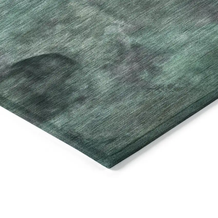 8' Teal Blue And Purple Round Abstract Washable Indoor Outdoor Area Rug Photo 7