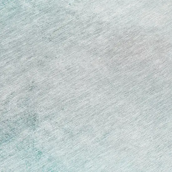 8' Teal Blue Aqua And Gray Round Ombre Washable Indoor Outdoor Area Rug Photo 4