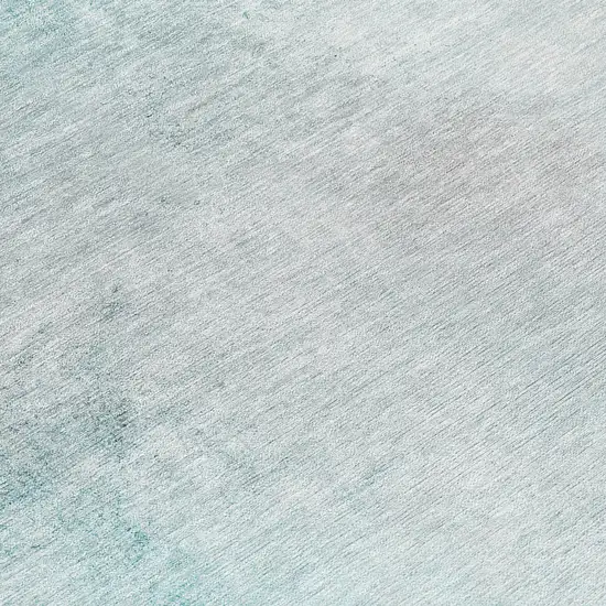 8' Teal Blue Aqua And Gray Round Ombre Washable Indoor Outdoor Area Rug Photo 4