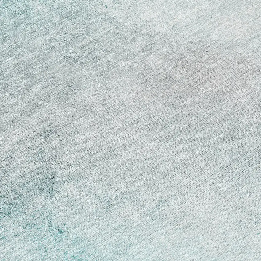 8' Teal Blue Aqua And Gray Round Ombre Washable Indoor Outdoor Area Rug Photo 4