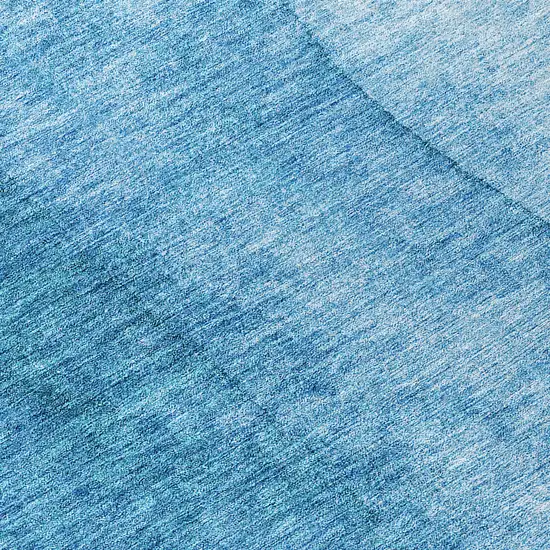 8' Teal Blue Aqua And Turquoise Round Ombre Washable Indoor Outdoor Area Rug Photo 8