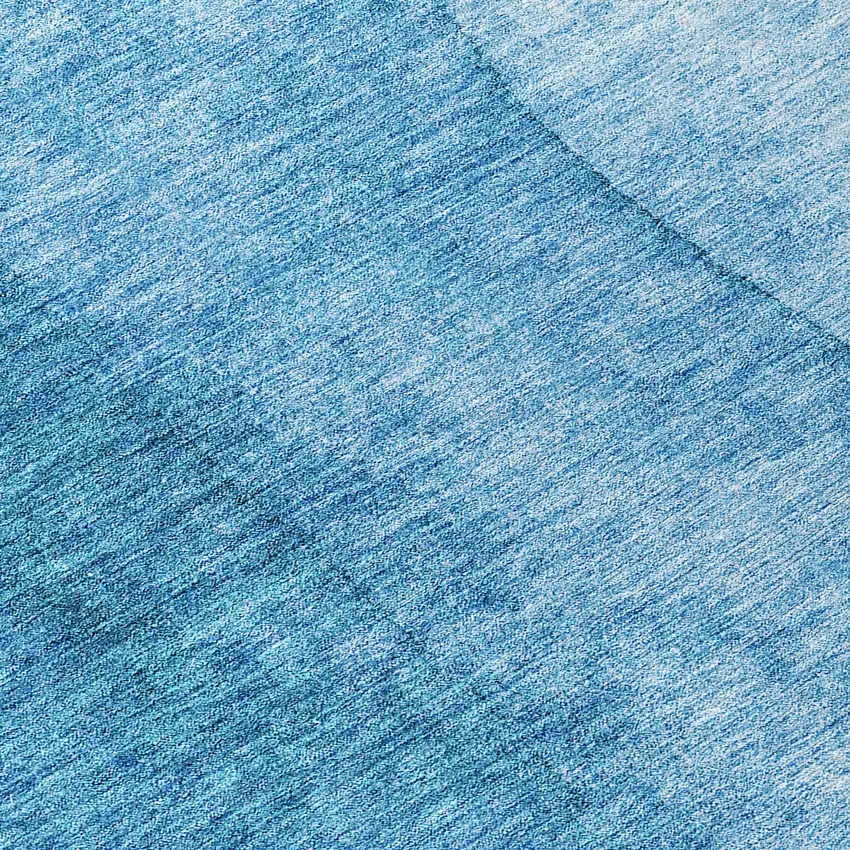 8' Teal Blue Aqua And Turquoise Round Ombre Washable Indoor Outdoor Area Rug Photo 8
